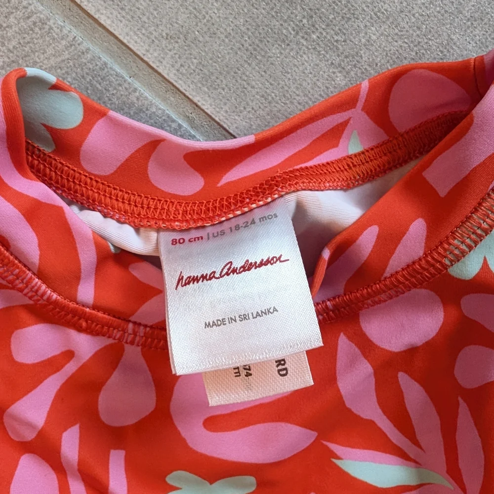 Hanna Andersson Red and Pink Floral Swim Top